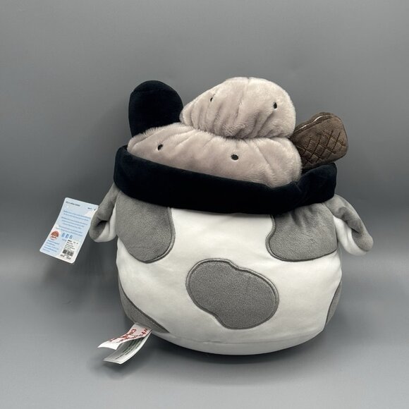Cuddle Barn #Plushgoals Black Sesame Mooshake Cow Plush Stuffed Toy 10" NEW - Picture 5 of 8